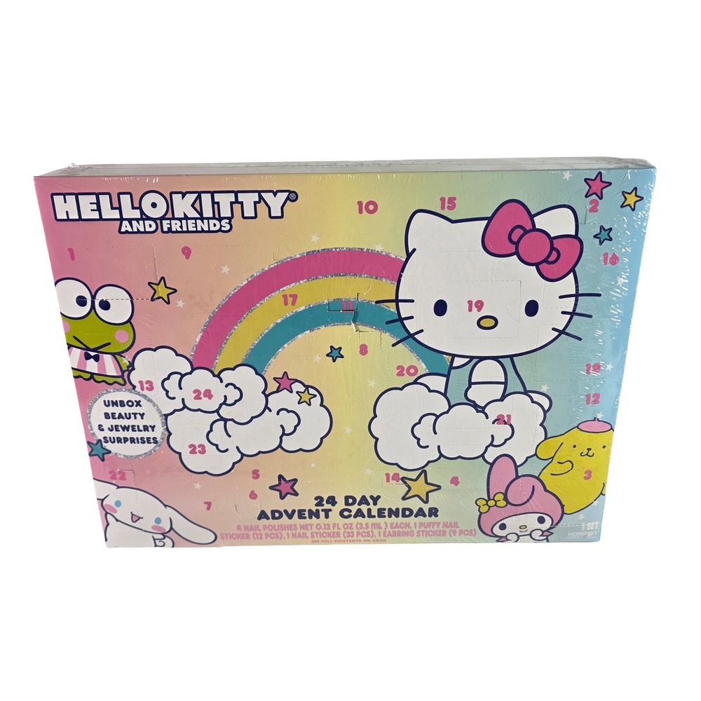 Hello Kitty & Friends 24 Day Advent Calendar Jewelry Making Nail Polish Set NEW